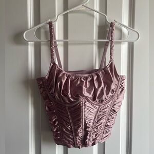 Gilly Hicks Ruched Satin Bustier Tank